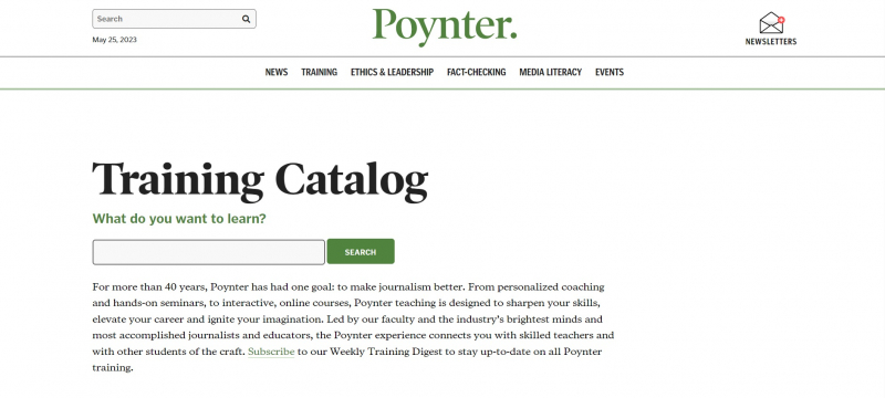 Screenshot of https://www.poynter.org/