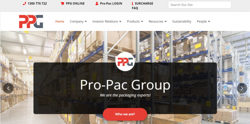 Since 1987, Pro-Pac Corporation (PPG) has built a reputation for excellence in the packaging and distribution industry - Screenshot photo