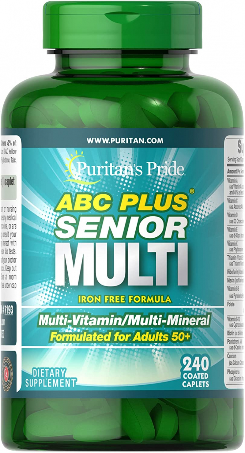 Puritans Pride Abc Plus Senior Multivitamin Multi-mineral Formula Caplets. Photo: amazon.com