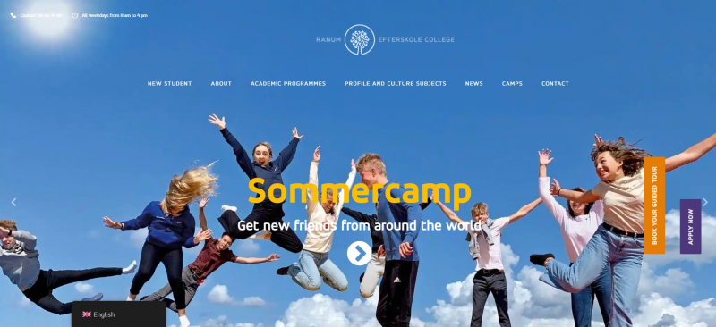 Screenshot of https://www.ranumefterskole.dk/en/