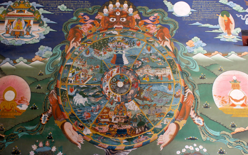 Reincarnation - Photo on Wikimedia Commons (https://commons.wikimedia.org/wiki/File:The_wheel_of_life,_Buddhism_Bhavachakra.jpg)