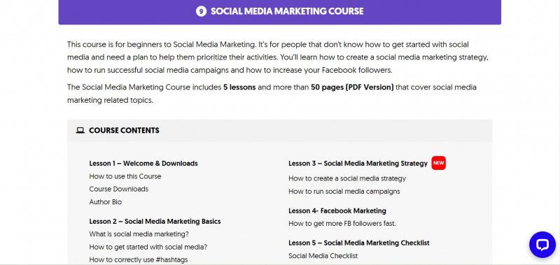 Screenshot of https://www.reliablesoft.net/products/courses/ultimate-digital-marketing-bundle/#social-media-course
