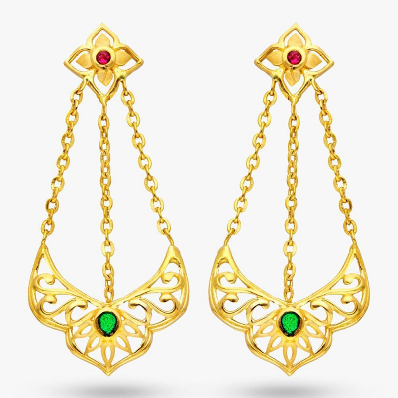 Screenshot of https://www.reliancejewels.com/yellow-finish-floral-design-22-kt-gold-earrings/all-jewellery/earrings/product:500743/