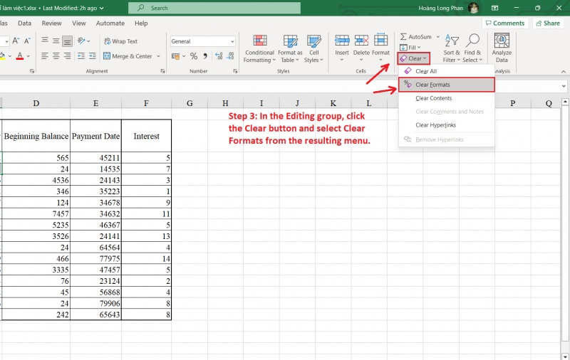 Screenshot via Excel