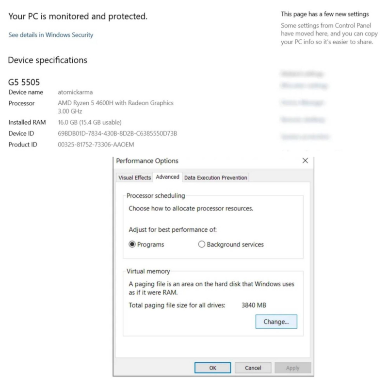 Reset Virtual Memory