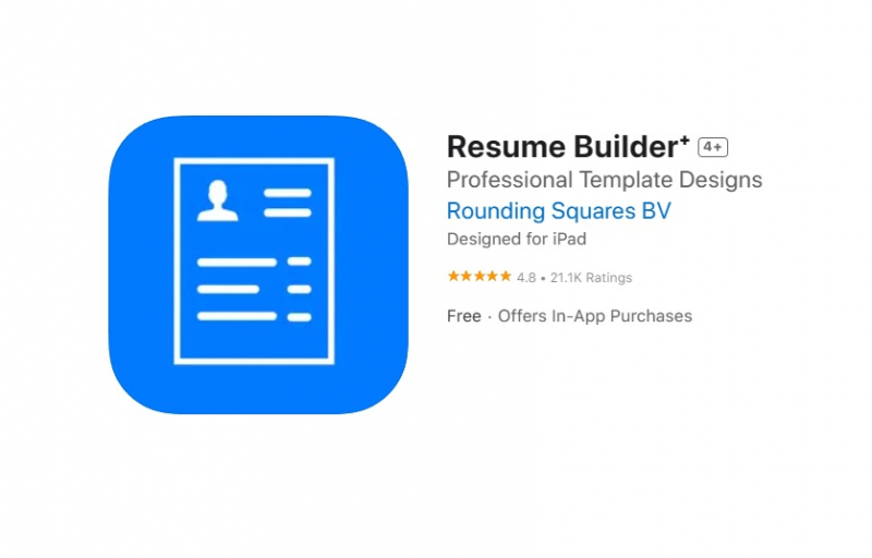 Screenshot via https://apps.apple.com/us/app/resume-builder-cv-r%C3%A9sum%C3%A9-maker/id1047522998?platform=iphone