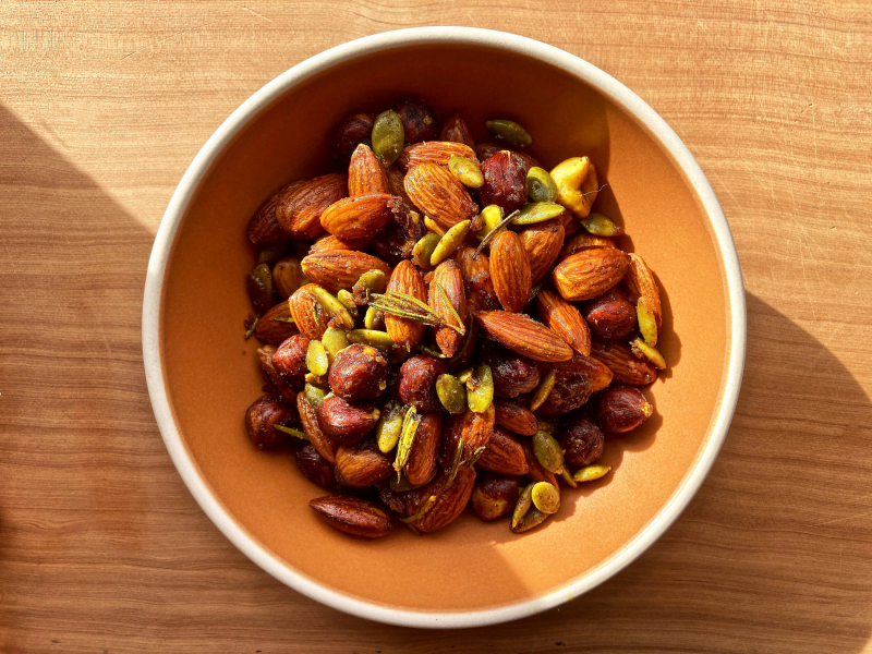 Rosemary and turmeric spiced nuts