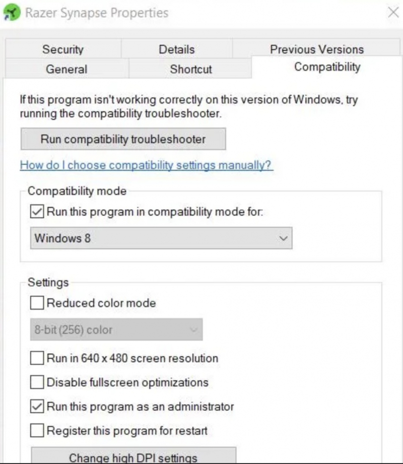 Run Synapse in Compatibility Mode