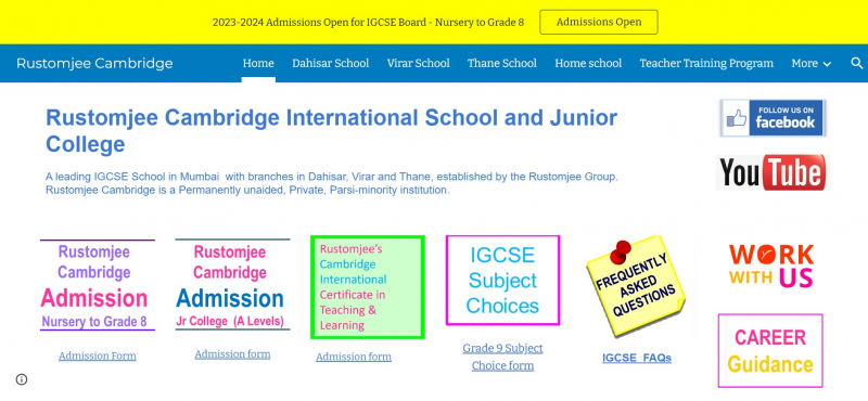 Screenshot of https://sites.google.com/school.rustomjee.com/rcis/