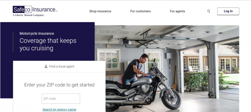 Screenshot of www.safeco.com/products/motorcycle-insurance