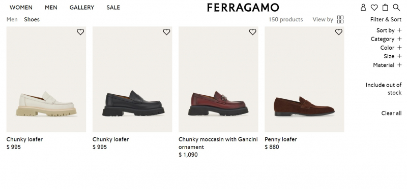 Screenshot via https://www.ferragamo.com/shop/us/en/men/shoes-1