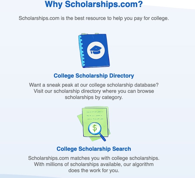 Screenshot via scholarships.com