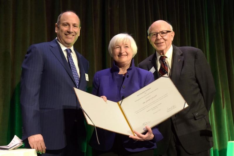 Janet Yellen receives Whitehead Award at 2019 Gal - Photo: https://www.moaf.org/