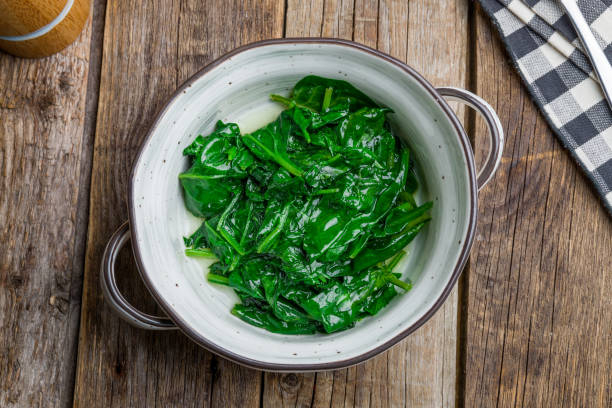 Simply steamed spinach