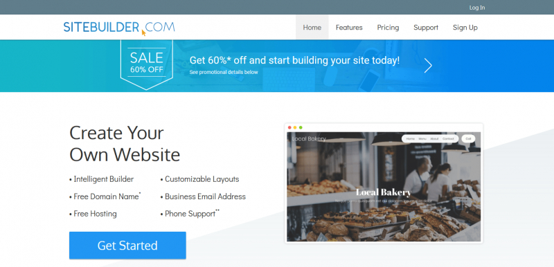 SiteBuilder.com website builder is great for those who have never built a website before. Photo: codeinwp.com