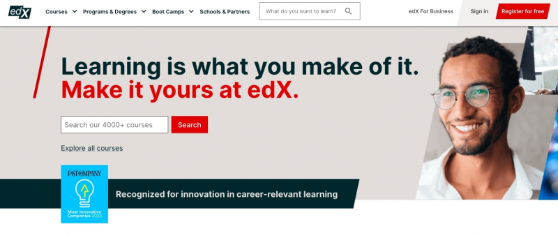 Screenshot on https://www.edx.org/