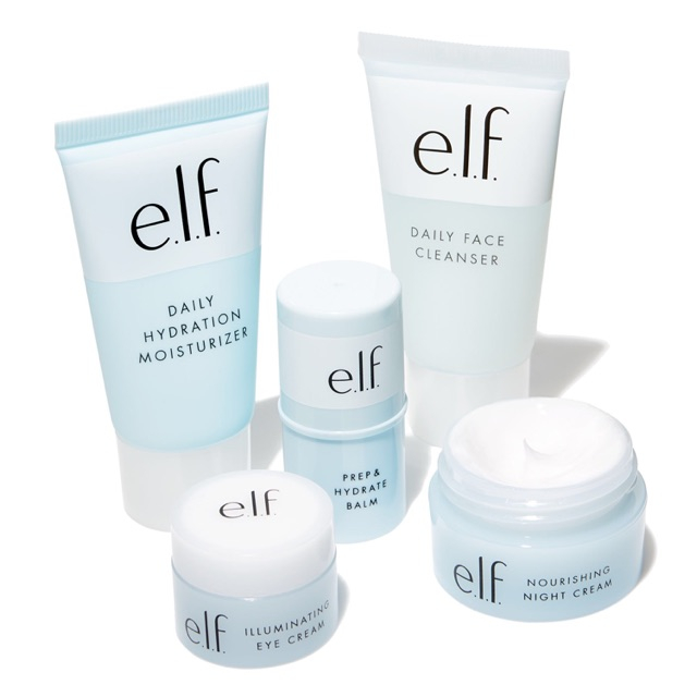e.l.f. Jet Set Hydration Kit, Skincare Set, Cleanser, Balm, Moisturizer, Eye Cream & Night Cream