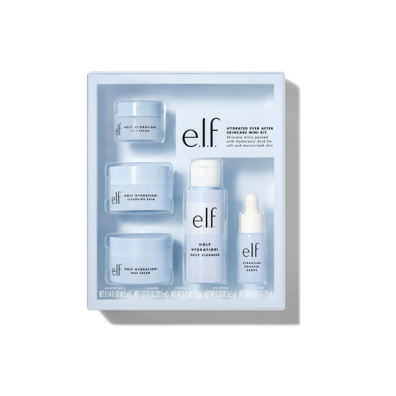 e.l.f. Jet Set Hydration Kit, Skincare Set, Cleanser, Balm, Moisturizer, Eye Cream & Night Cream