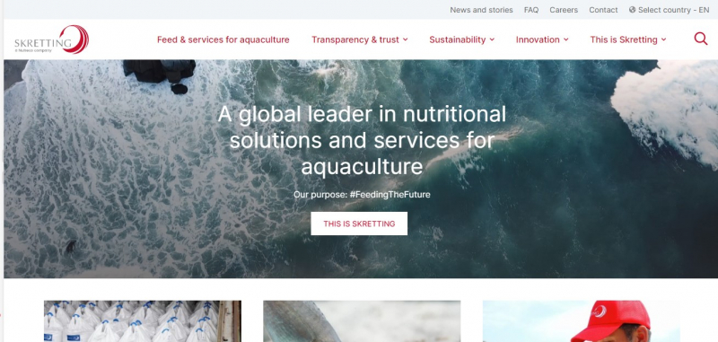 Skretting apply their knowledge of the composition and nutritional needs of aquatic species to create breakthrough products - Screenshot photo