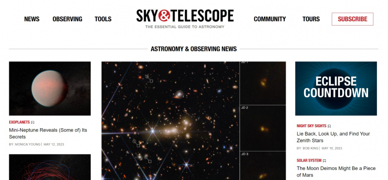 Screenshot via https://skyandtelescope.org/