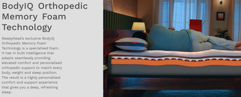 Screenshot of https://mysleepyhead.com/orthopedic-memory-foam-mattress?size=92&size_chart=218