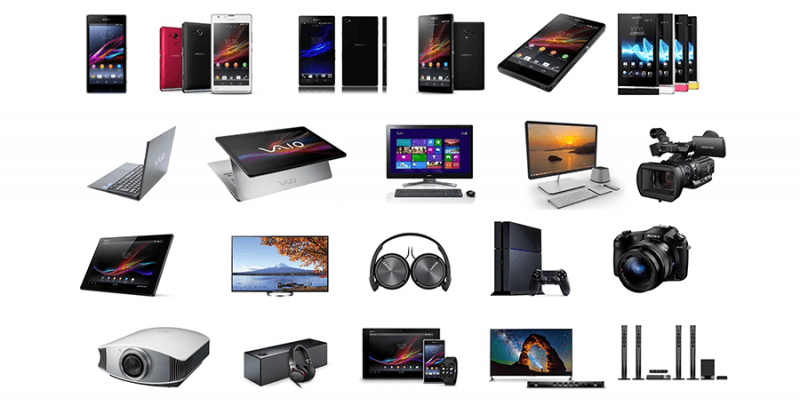 Sony Products. Photo: sonystyle.co.uk