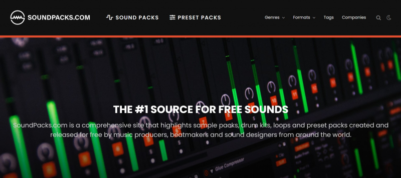Screenshot of https://soundpacks.com/