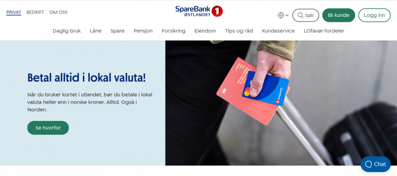Screenshot of https://www.sparebank1.no/ostlandet/privat.html
