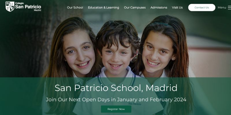 Screenshot of https://www.colegiosanpatriciomadrid.com/