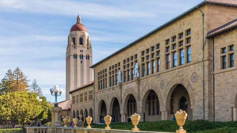 A general view of the campus of Stanford University including Hoover Tower and buildings of the Main Quadrangle. Photo: nbcbayarea