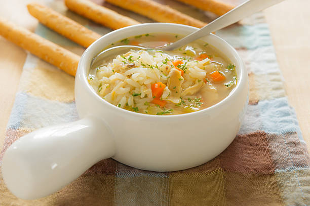 Stir the rice into a soup
