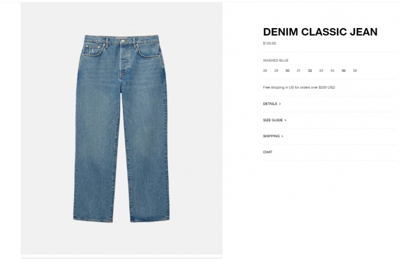 Screenshot of https://www.stussy.com/collections/pants/products/116601-denim-classic-jean-washed-blue