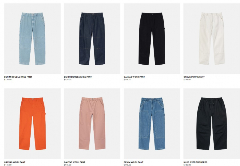 Screenshot of https://www.stussy.com/collections/pants