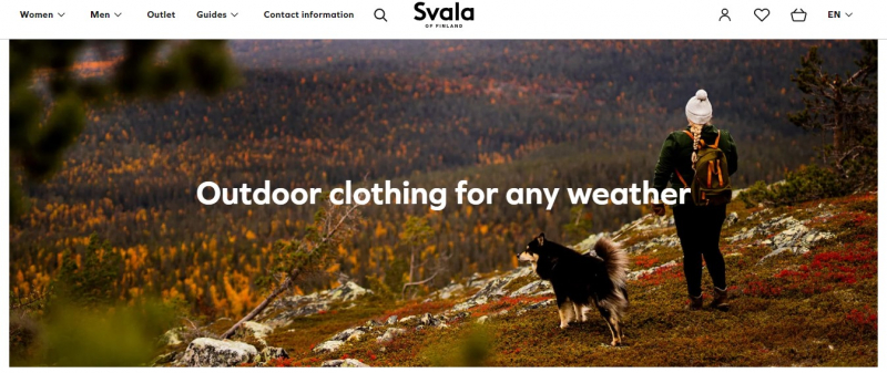 Screenshot of https://svala.com/en/outdoor-clothing-for-all-weathers/