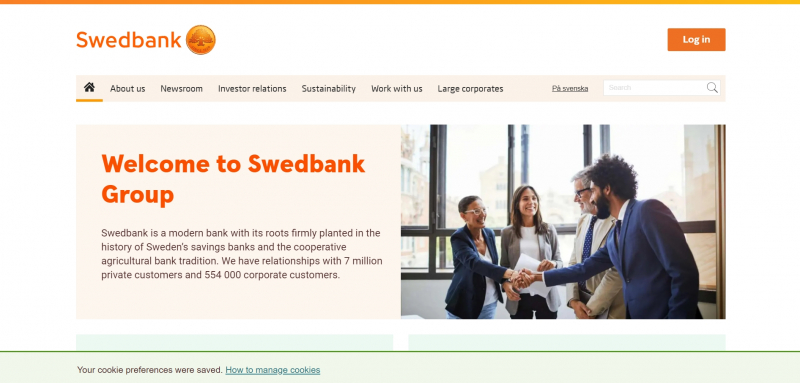 Screenshot via 	www.swedbank.com