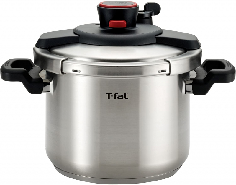 T-fal Pressure Cooker, Stainless Steel Cookware, 15-PSI Settings, 6.3-Quart