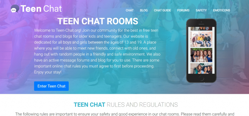 Screenshot via https://www.teen-chat.org/