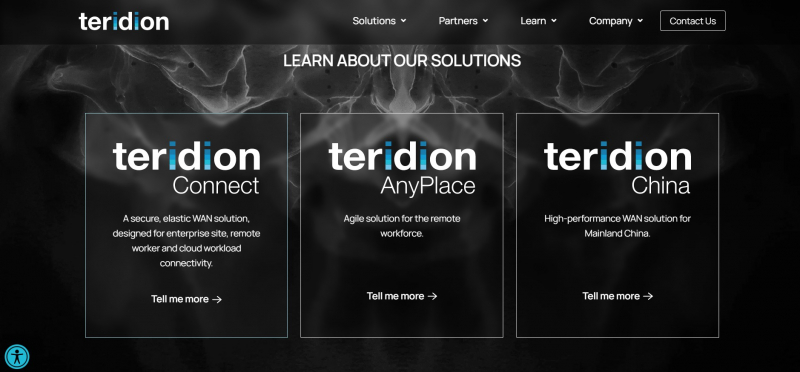 Screenshot via teridion.com