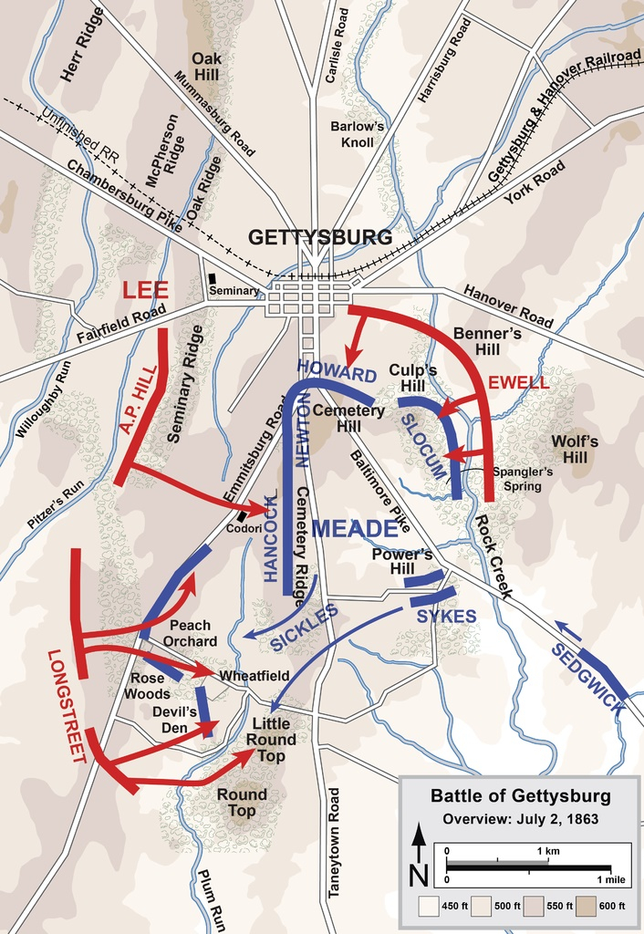 Map of battle, July 2 -en.wikipedia.org