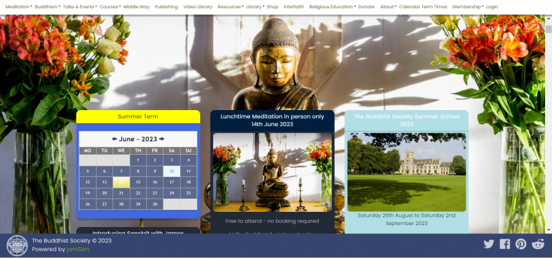 Screenshot of https://www.thebuddhistsociety.org/