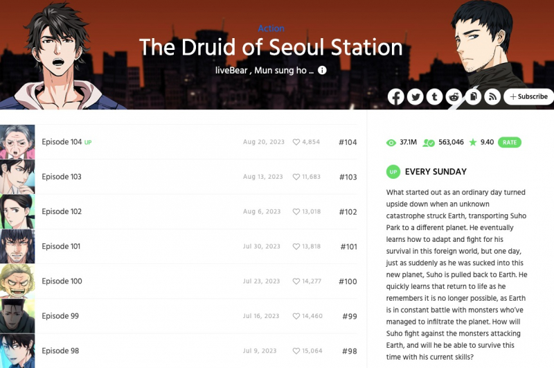 Screenshot via www.webtoons.com/en/action/the-druid-of-seoul-station