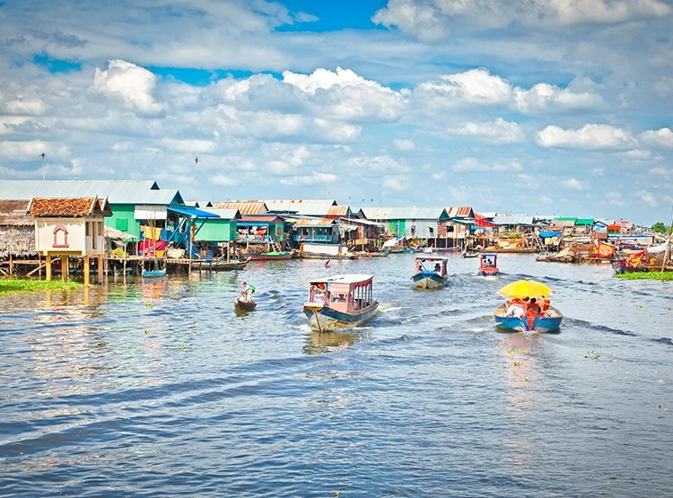 Floating village at Tonle Sap Lake - AmaWaterways