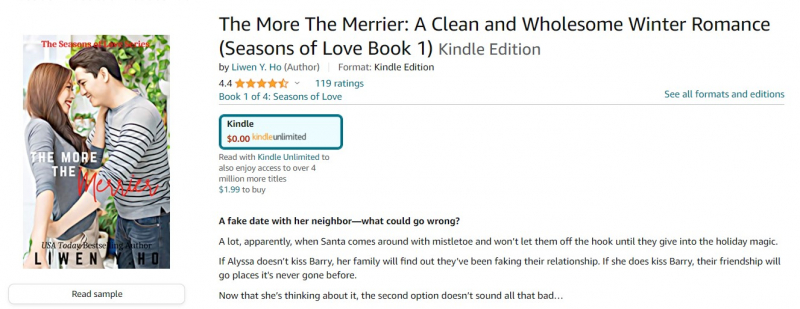 Screenshot of https://www.amazon.com/More-Merrier-Wholesome-Romance-Seasons-ebook/dp/B016V85D3S