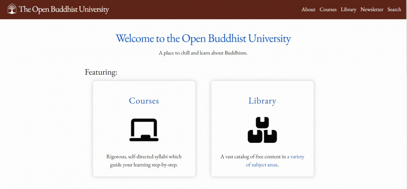 Screenshot of https://buddhistuniversity.net/