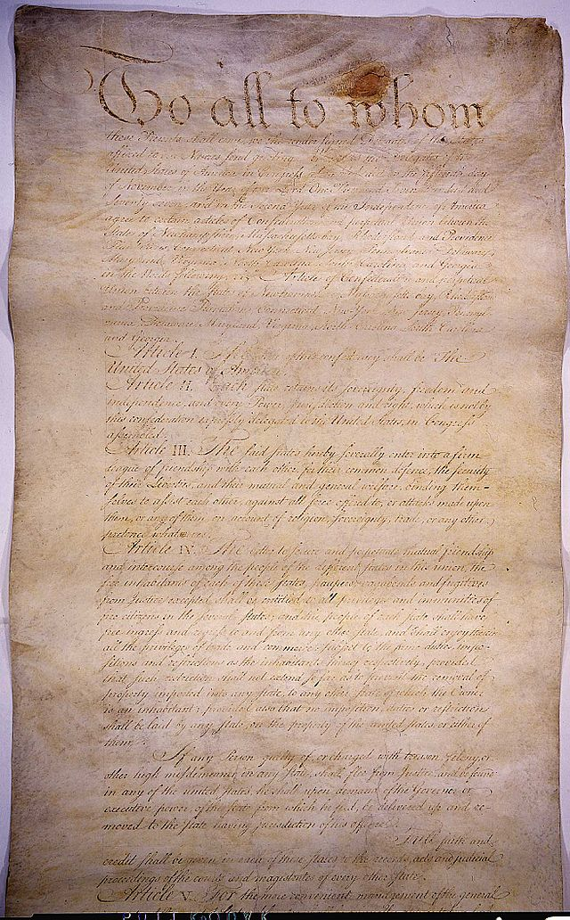 The Articles of Confederation in 1776 -- www.mediastorehouse.com.au