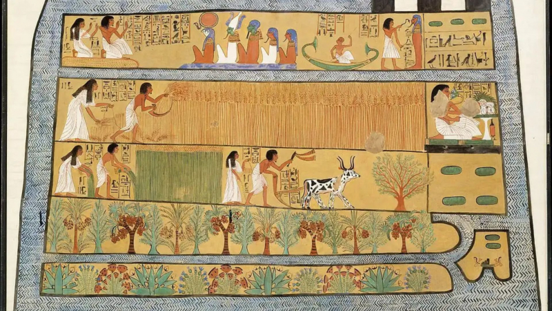 Sennedjem and Iineferti in the Fields of Iaru, 1922 AD; original 1295-13 BC - The Metropolitan Museum of Art, New York