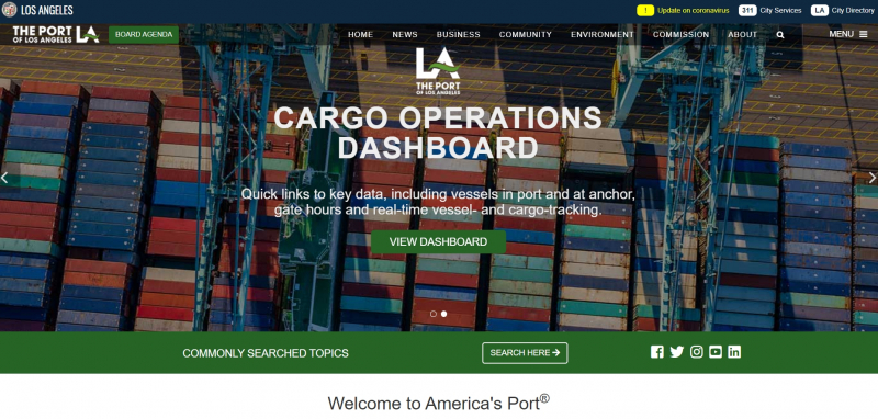 the Port of Los Angeles Website