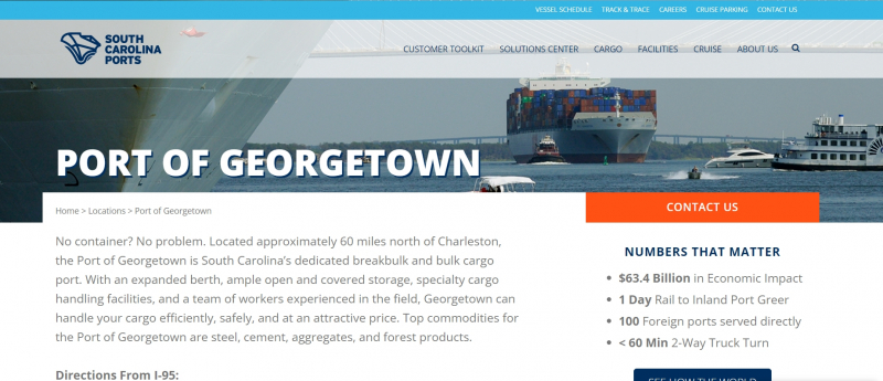 The ports of Georgetown Website