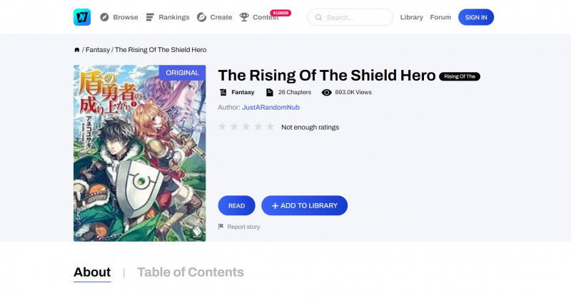 Screenshot of https://www.webnovel.com/book/the-rising-of-the-shield-hero_13339272006538905