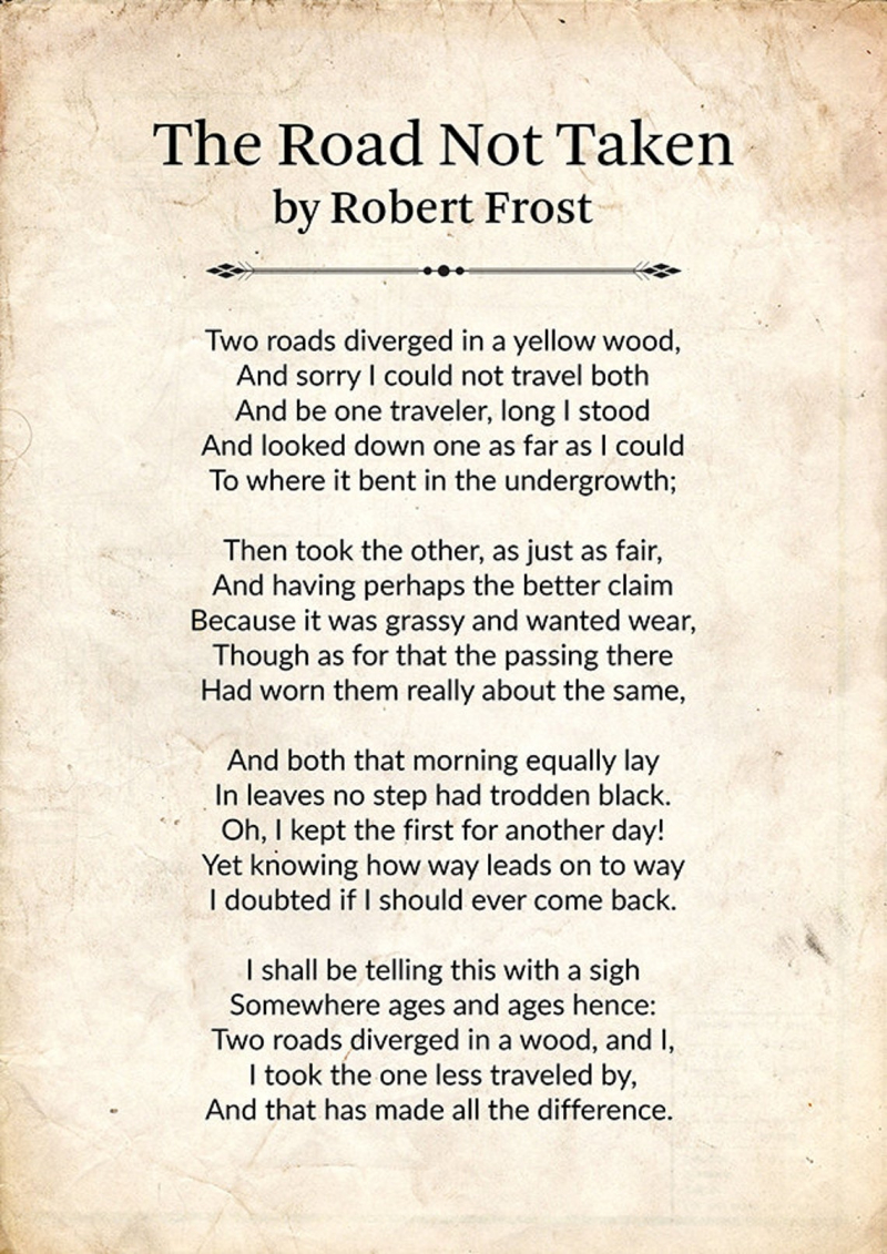 the poem the road not taken summary